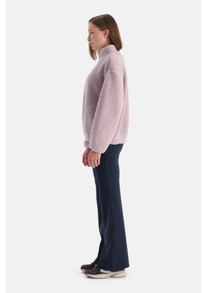 Lila Kadın Yarım Fermuarlı Sweatshırt modelleri