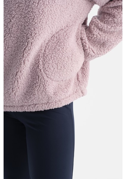 Lila Kadın Yarım Fermuarlı Sweatshırt