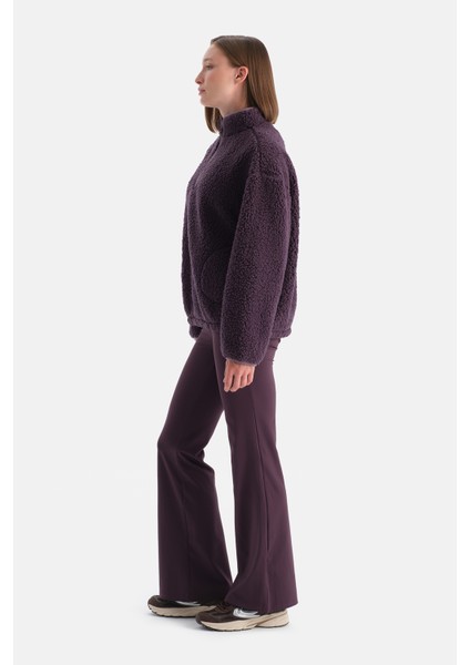 Mürdüm Kadın Yarım Fermuarlı Sweatshırt modelleri