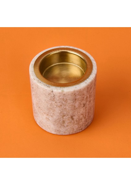 Marble Şamdan Mumluk - Bej - 6 cm modelleri