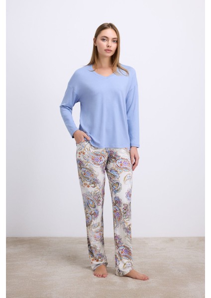 11569 Bayan Pijama Takım -Indig - -- M fiyatları