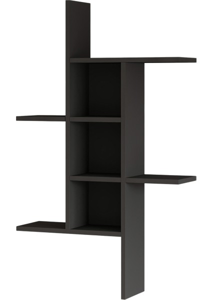 Inarch Dizayn Madagaskar Duvar Rafı – Asimetrik Tasarım, Duvara Monte Dekoratif Kitaplık, Antrasit fırsatları