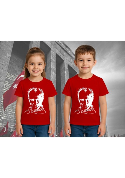 Unisex Ay Yıldızlı T-Shirt 19 Mayıs 29 Ekim 23 Nisan 10 Kasım Atatürk Çocuk Tişört