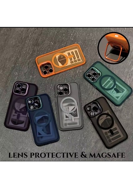 Apple iPhone 14 Pro Max Kamera Lens Koruma Hediyeli Magsafe Özellikli Standlı Premium Lüks Kılıf fırsatları