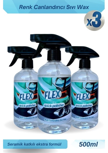 Seramik Katkılı Hızlı Wax Cila 500ML (Ppf Üstüne Kullanıma Uygun) 3 Adet