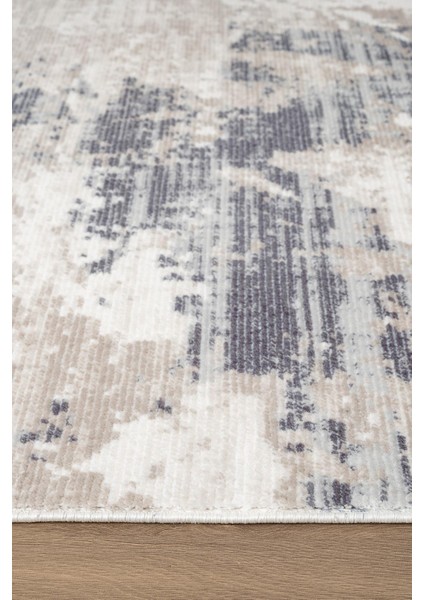 Indigo ID008M Beyaz Mavi Modern Desen Akrilik Iplik Tozuaz Pamuk Taban Salon Mutfak Halısı modelleri