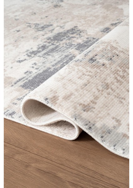 Indigo ID008M Beyaz Mavi Modern Desen Akrilik Iplik Tozuaz Pamuk Taban Salon Mutfak Halısı fırsatları