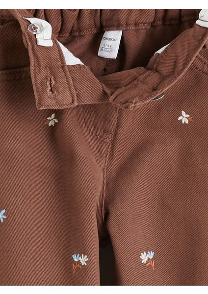 Yeni Sezon Beli Lastikli Çiçekli Kız Çocuk Pantolon modelleri