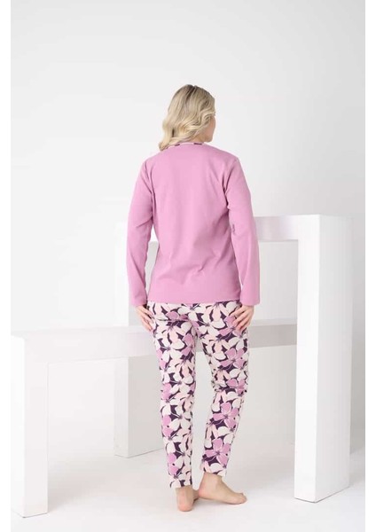 Çiçek Desenli Üç Düğmeli