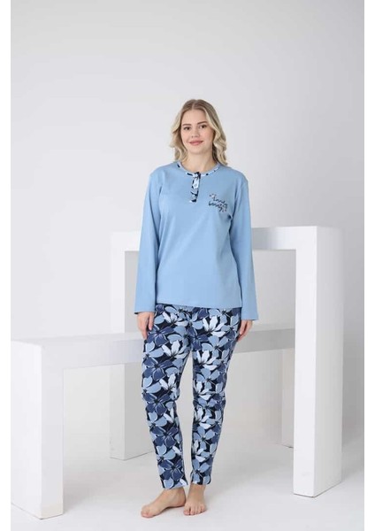 Çiçek Desenli Üç Düğmeli