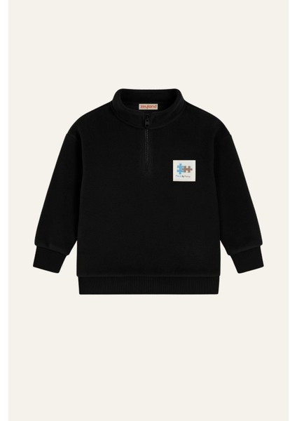 Erkek Çocuk Kapşonlu Fermuarlı Polar Ikili Takım - Siyah fırsatları