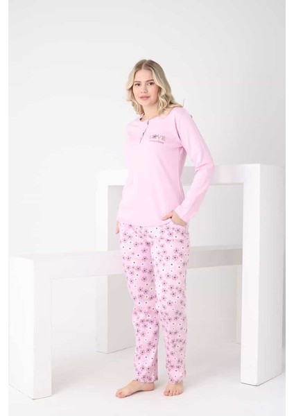 Çiçek Desenli Üç Düğmeli