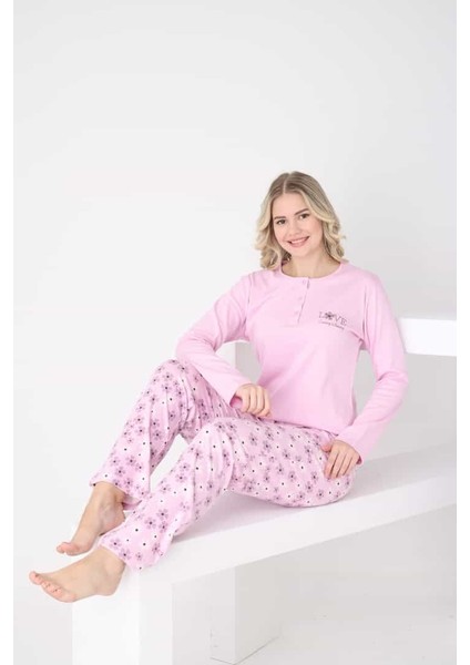 Çiçek Desenli Üç Düğmeli