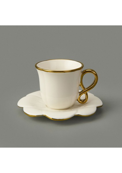 Jessica 6'lı Kahve Fincanı - Beyaz / Sarı modelleri