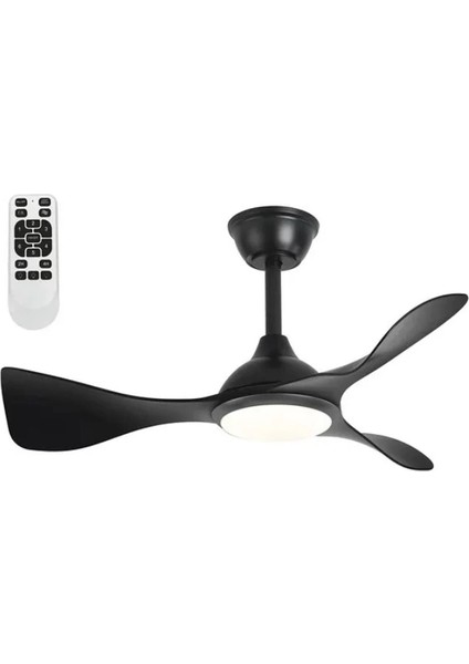 Zürih Ledli Tavan Vantilatörü 40W Aydınlatma 70W Fan Kumandalı Dekoratif 3 Kanat