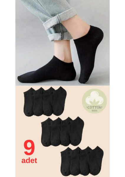 Unisex Patik Çorap 9'lu Terletmez Extra Rahat Kadın & Erkek Günlük Kullanımı Için Ideal