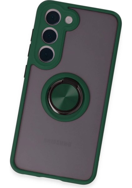 Bfs Samsung Galaxy S23 Kılıf Montreal Yüzüklü Silikon Kapak - Yeşil modelleri