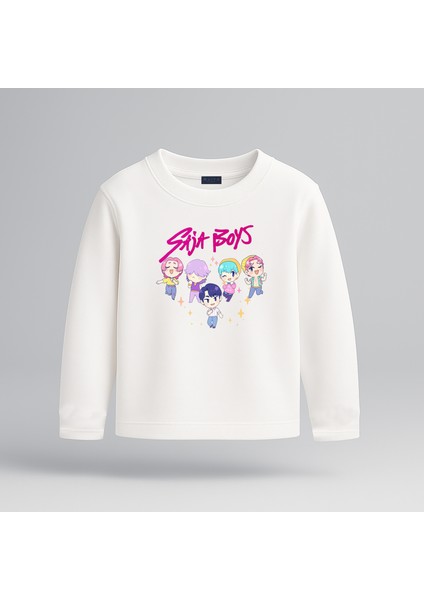 Kpop Demon Hunters Baby Saja Boys Baskılı Uzun Kollu Kız Çocuk Tişört (4-13 Yaş)