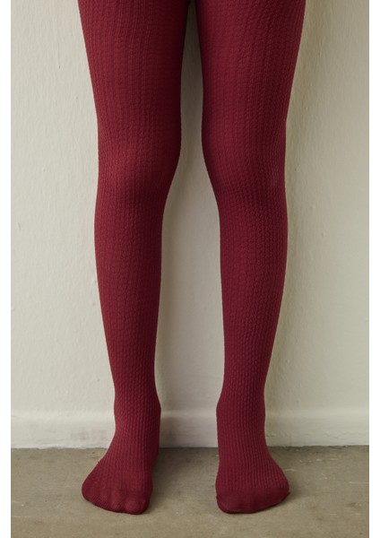 Bordo Kız Çocuk Pretty 90 Denye Mikro Külotlu Çorap