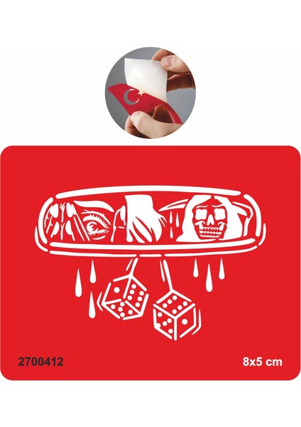 Dikiz Aynası Azrail Zar Tattoo Geçici Dövme Şablonları Kına Kalıpları