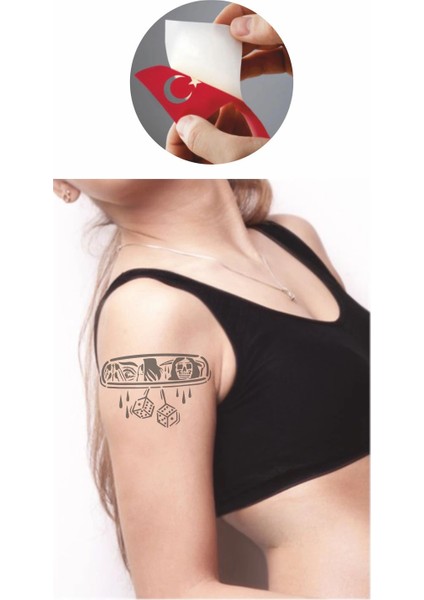 Dikiz Aynası Azrail Zar Tattoo Geçici Dövme Şablonları Kına Kalıpları fiyatları