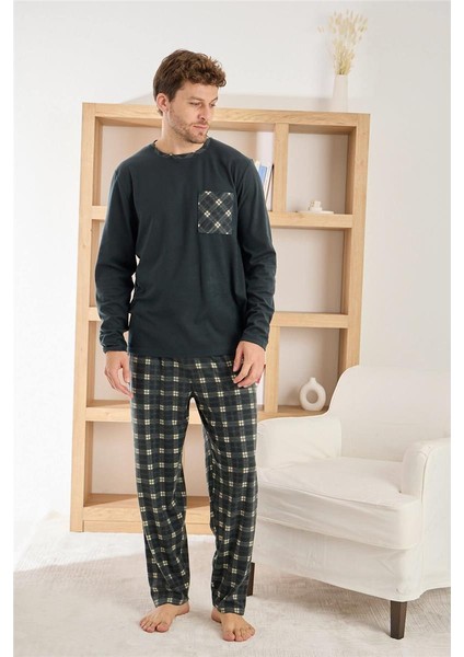 Antrasit Siyah Ekose Desenli Elegant Erkek pijama takımı fiyatları