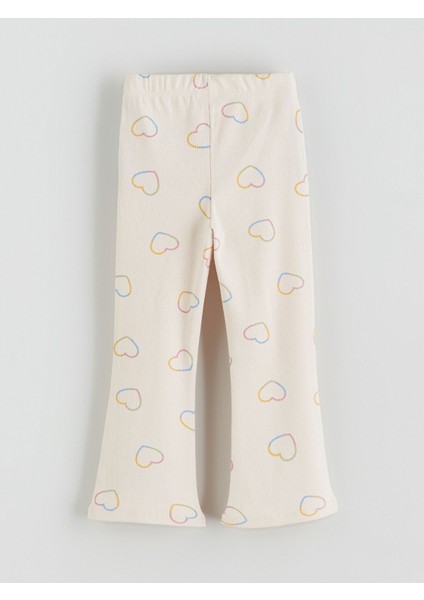 Yeni Sezon Beli Lastikli Kalp Baskılı Kız Çocuk Tayt modelleri