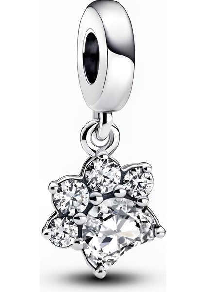 925 Ayar Gümüş Işıltılı Pati Charm