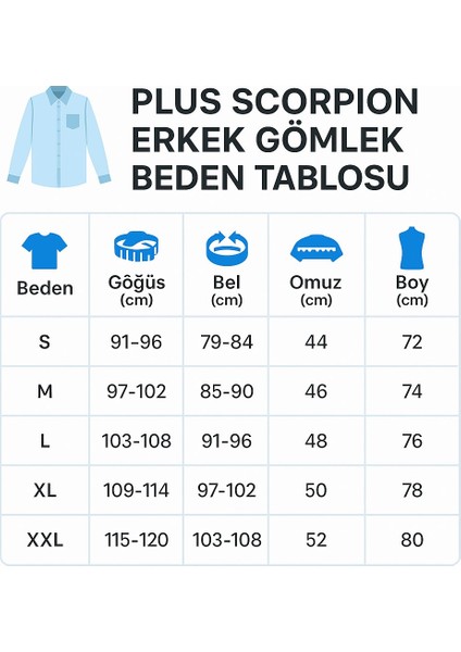 Erkek Klasik Gömlek – Pamuklu Esnek Kumaş,slim Fit Uzun Kollu, Fransız Manşetli Plus Scorpion