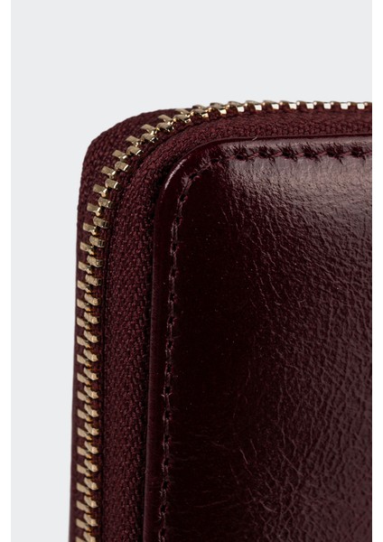 Hakiki Deri, El Yapımı, Kadın Cüzdan, Fermuarlı, 12 Kart Yuvalı, 5111 Bordo indirimleri