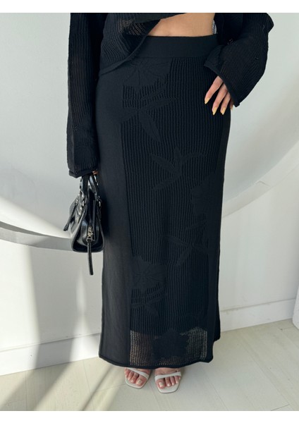 Siyah Bluz Etek Triko Takım modelleri