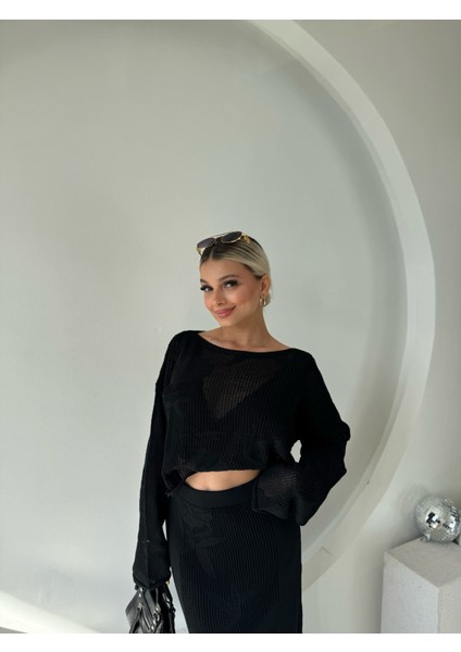 Siyah Bluz Etek Triko Takım fırsatları