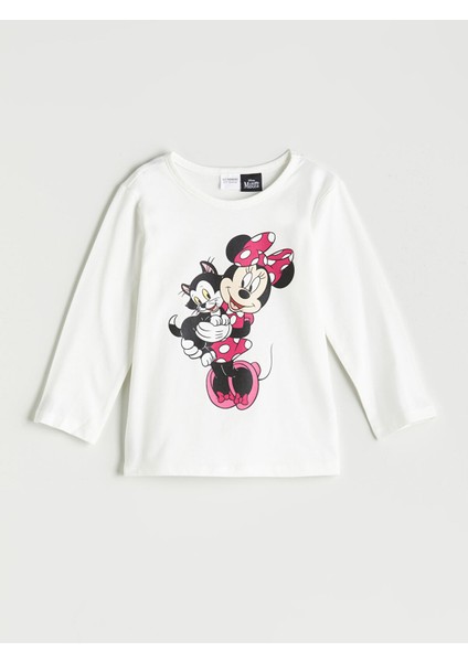 Yeni Sezon Bisiklet Yaka Minnie Mouse Baskılı Kız Çocuk Pijama Takımı fiyatları