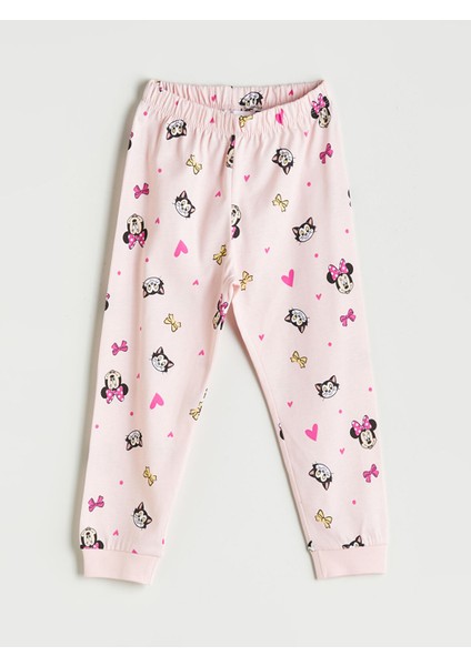 Yeni Sezon Bisiklet Yaka Minnie Mouse Baskılı Kız Çocuk Pijama Takımı fırsatları