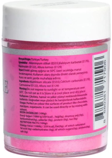 Metalik Toz Gıda Boyası Pembe 10 gr – Çikolata, Pasta, Kurabiye, Şekerleme ve Dekor Süsleme Boyası fiyatları