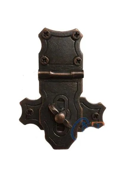 Dekoratif Anahtarlı Sandık Askısı 40X55MM, Oksit, 1 Adet