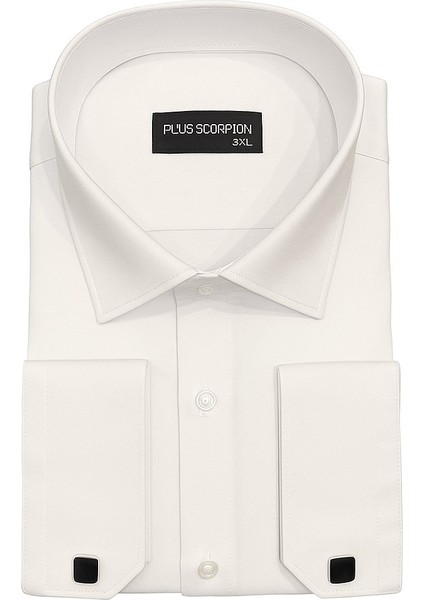 Erkek Klasik Gömlek – Pamuklu Esnek Kumaş,slim Fit Uzun Kollu, Fransız Manşetli Plus Scorpion fırsatları