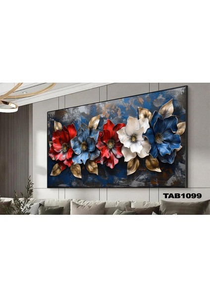 Birbirinden Güzel Renkte Çiçek Kanvas (Led) Işıklı Tablo