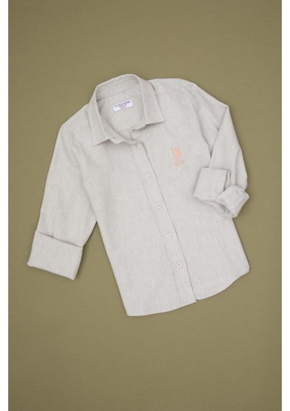 Kız Çocuk Krem Gömlek Basic 50317666-XX7018