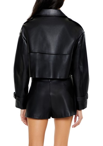 Suni Deri Kısa Trençkot indirimleri