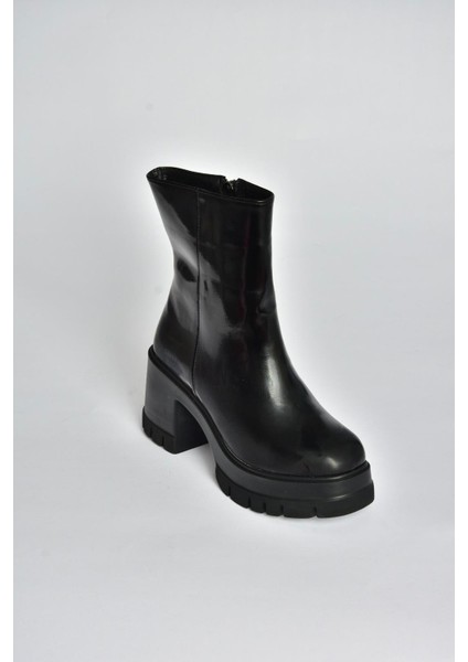 V965065808 Siyah Rugan Kalın Topuklu Kadın Bot indirimleri