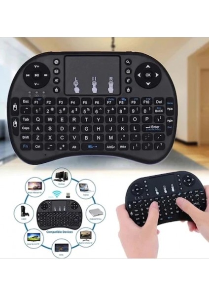 Smart Tv Box Ps3 Uyumlu Kablosuz Dokunmatik Işıklı Şarjlı Touchpadli Mini Q Klavye fiyatları