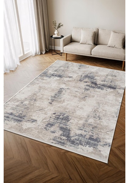 Indigo ID008M Beyaz Mavi Modern Desen Akrilik Iplik Tozuaz Pamuk Taban Salon Mutfak Halısı fiyatları