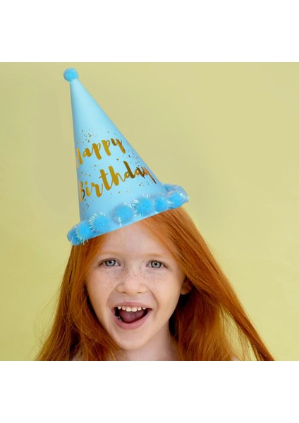 Happy Birthday Simli Ponponlu Şapka