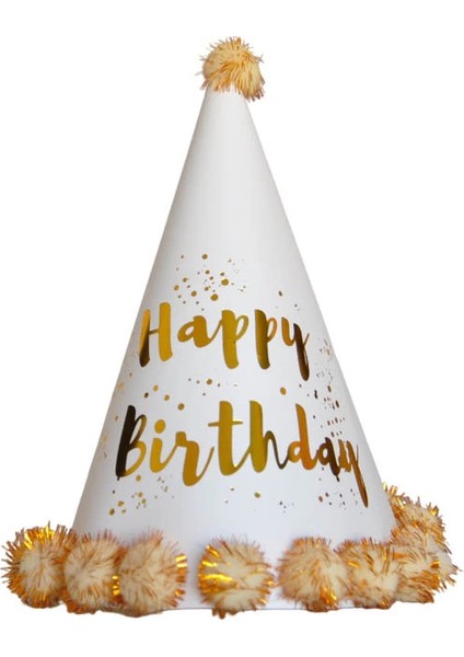 Happy Birthday Simli Ponponlu Şapka modelleri