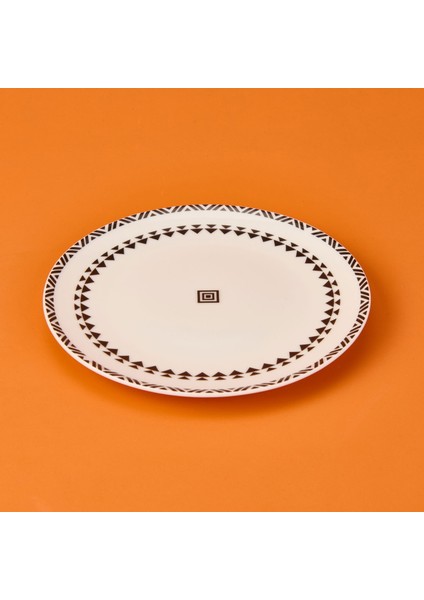 Kitchen Ethnic Pasta Tabağı - Siyah / Beyaz - 19 cm