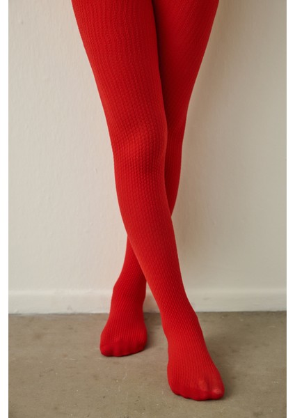 Kırmızı Kız Çocuk Pretty 90 Denye Mikro Külotlu Çorap