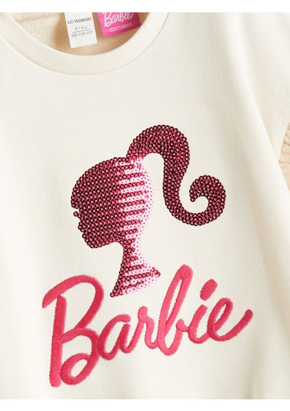 Yeni Sezon Bisiklet Yaka Barbie Nakışlı Kız Çocuk Sweatshirt fiyatları