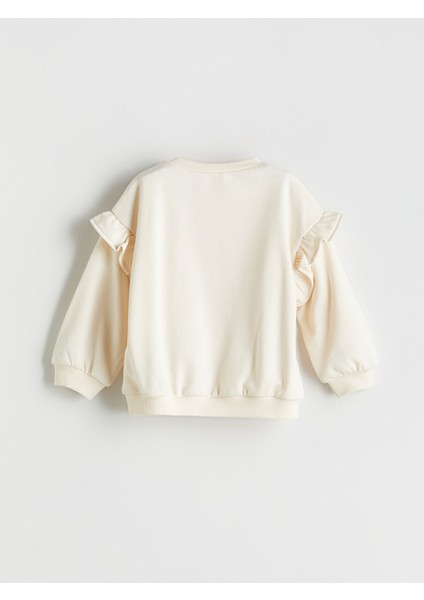 Yeni Sezon Bisiklet Yaka Barbie Nakışlı Kız Çocuk Sweatshirt modelleri