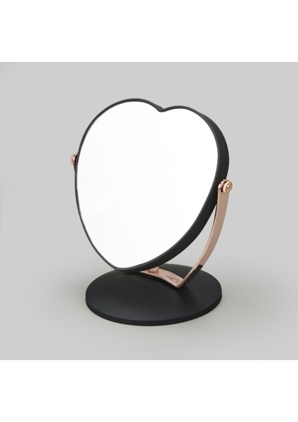 Kalp Çift Taraflı 3x Yakınlaştırmalı Ayna - Siyah / Rose Gold - 19X12 cm modelleri